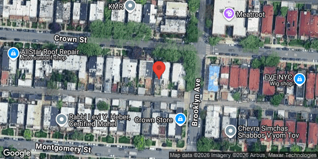 Aerial map of 414 CROWN STREET, Brooklyn