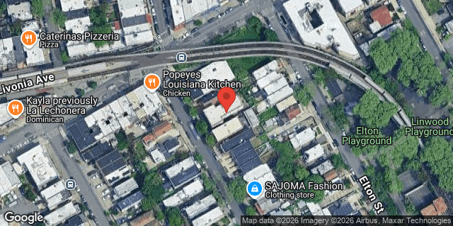 Aerial map of 743 CLEVELAND STREET, Brooklyn