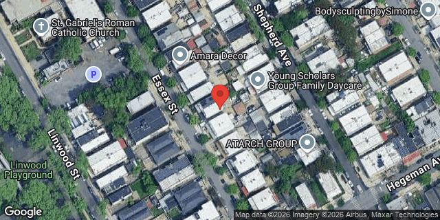 Aerial map of 709 ESSEX STREET, Brooklyn
