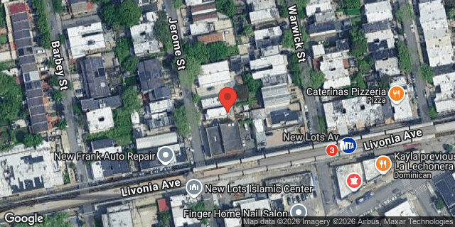 Aerial map of 593 JEROME STREET, Brooklyn