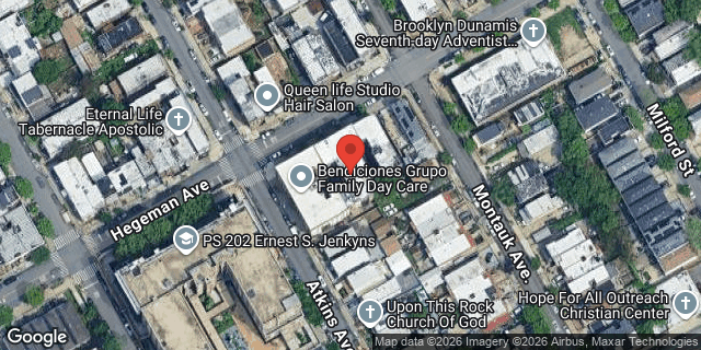 Aerial map of 1004 HEGEMAN AVENUE, Brooklyn