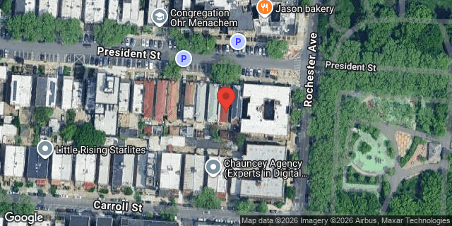 Aerial map of 1742 PRESIDENT STREET, Brooklyn