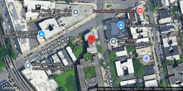 Aerial map of 1206 EAST NEW YORK AVENUE, Brooklyn