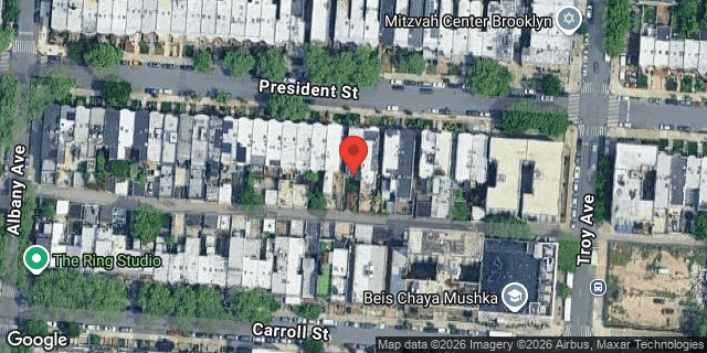 Aerial map of 1524 PRESIDENT STREET, Brooklyn