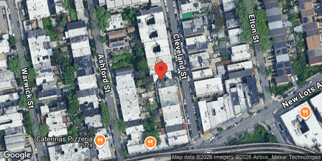 Aerial map of 704 CLEVELAND STREET, Brooklyn