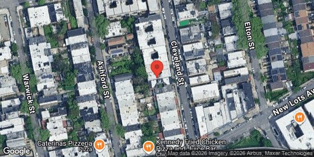 Aerial map of 702 CLEVELAND STREET, Brooklyn