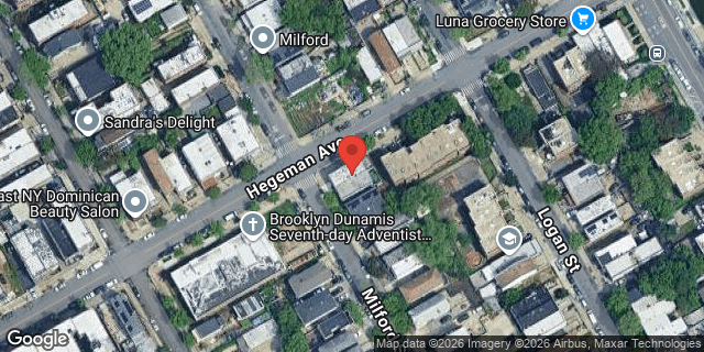 Aerial map of 481 MILFORD STREET, Brooklyn