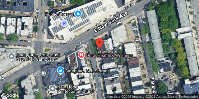 Aerial map of 1224 EAST NEW YORK AVENUE, Brooklyn