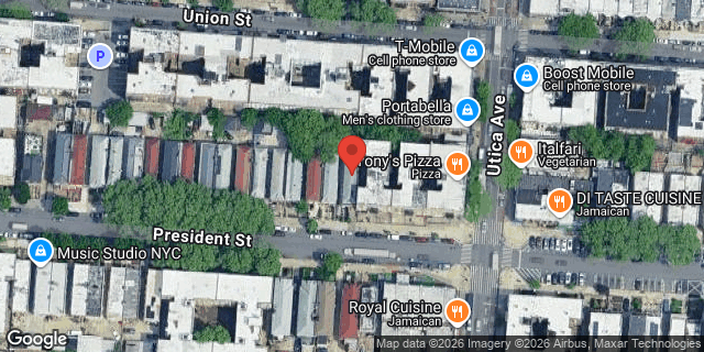 Aerial map of 1673 PRESIDENT STREET, Brooklyn