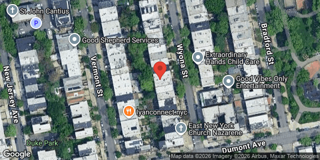 Aerial map of 456 WYONA STREET, Brooklyn