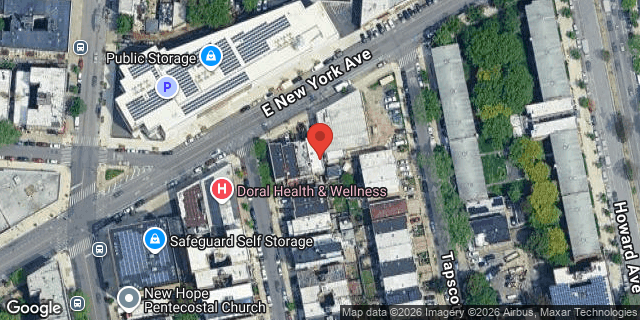 Aerial map of 1230 EAST NEW YORK AVENUE, Brooklyn
