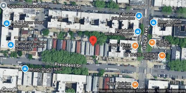 Aerial map of 1667 PRESIDENT STREET, Brooklyn