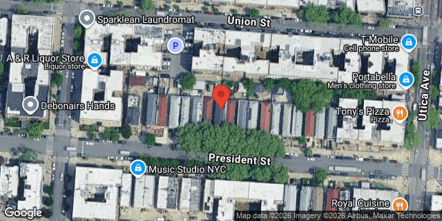 Aerial map of 1649 PRESIDENT STREET, Brooklyn