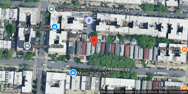Aerial map of 1643 PRESIDENT STREET, Brooklyn