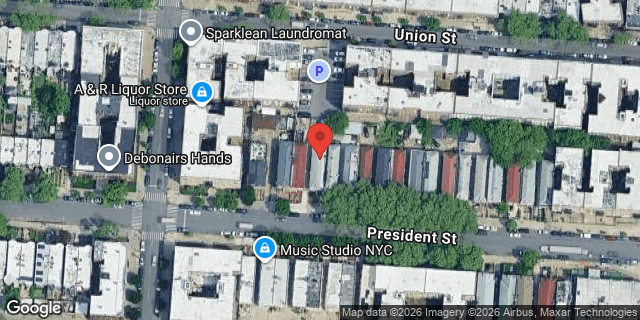 Aerial map of 1641 PRESIDENT STREET, Brooklyn
