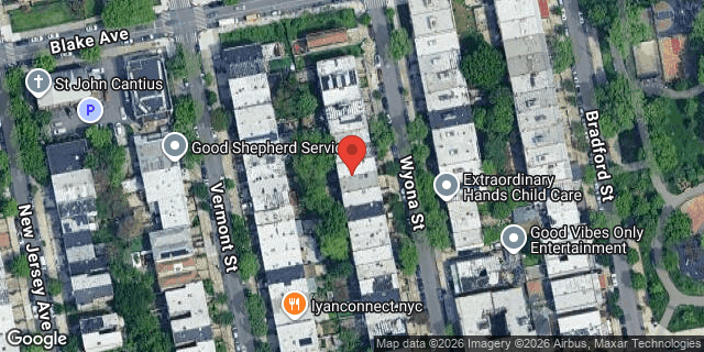 Aerial map of 448 WYONA STREET, Brooklyn