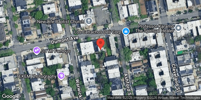 Aerial map of 938 DUMONT AVENUE, Brooklyn