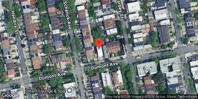 Aerial map of 861 DUMONT AVENUE, Brooklyn