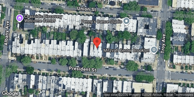 Aerial map of 1523 PRESIDENT STREET, Brooklyn