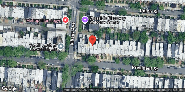 Aerial map of 1489 PRESIDENT STREET, Brooklyn