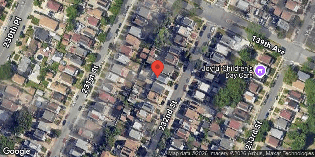 Aerial map of 139-22 232 STREET, Queens