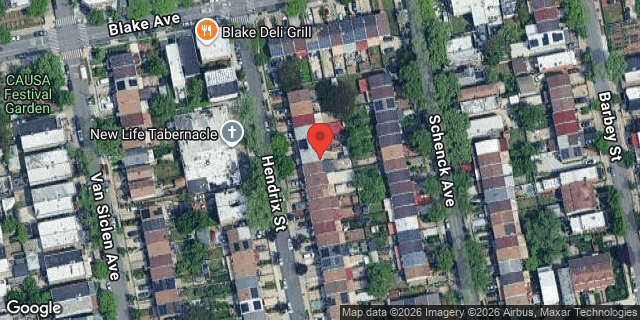 Aerial map of 553 HENDRIX STREET, Brooklyn