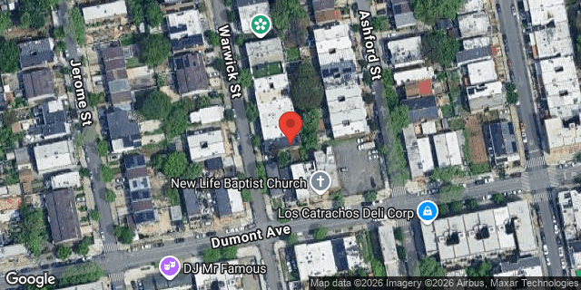 Aerial map of 619 WARWICK STREET, Brooklyn