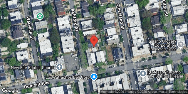 Aerial map of 563 ASHFORD STREET, Brooklyn