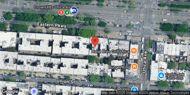 Aerial map of 1098 EASTERN PARKWAY, Brooklyn