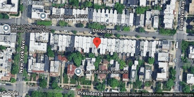 Aerial map of 1326 UNION STREET, Brooklyn