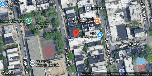 Aerial map of 129 CHESTER AVENUE, Brooklyn