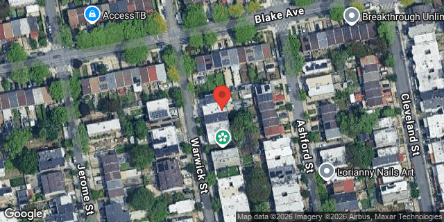 Aerial map of 591 WARWICK STREET, Brooklyn