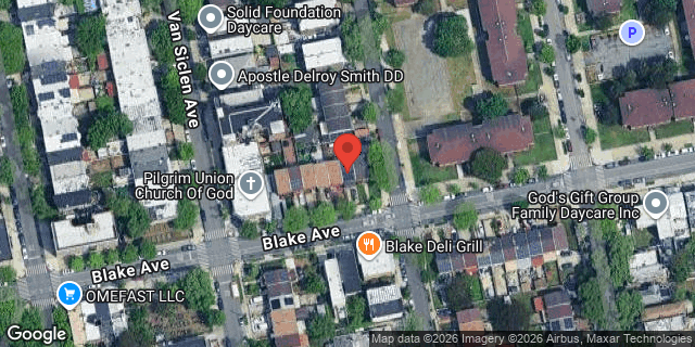 Aerial map of 811 BLAKE AVENUE, Brooklyn