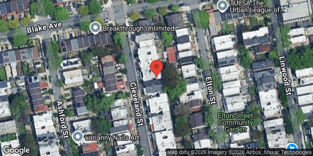 Aerial map of 629 CLEVELAND STREET, Brooklyn