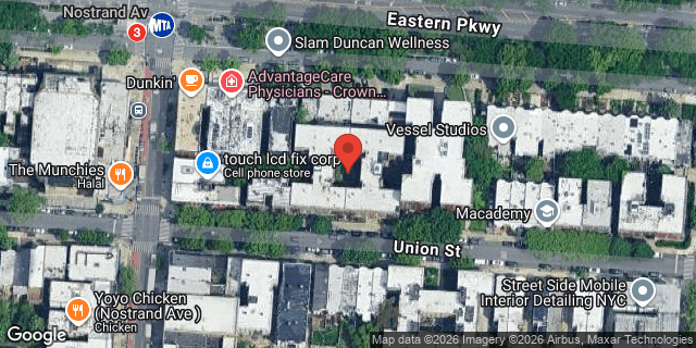 Aerial map of 1281 UNION STREET, Brooklyn