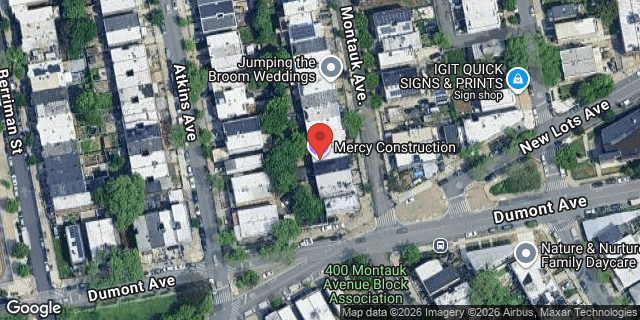 Aerial map of 372 MONTAUK AVENUE, Brooklyn