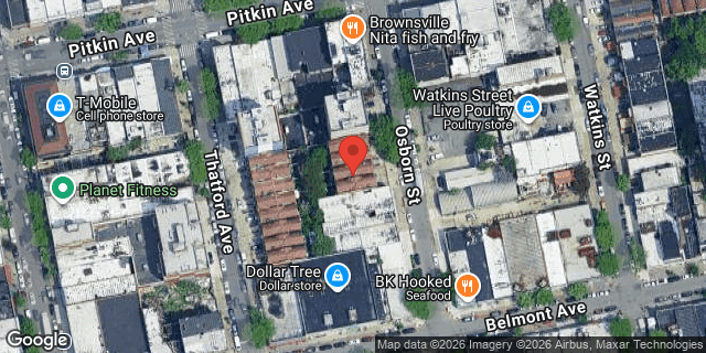 Aerial map of 128 OSBORN STREET, Brooklyn