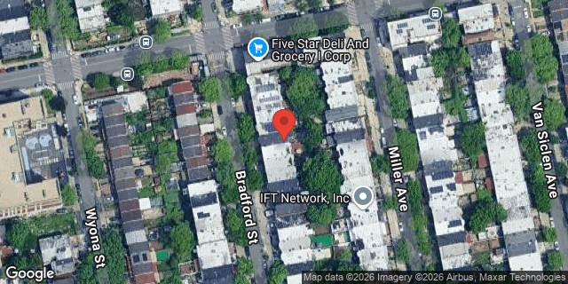 Aerial map of 387 BRADFORD STREET, Brooklyn