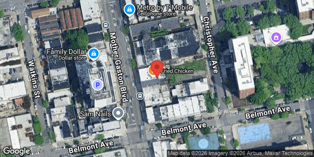 Aerial map of 395 MOTHER GASTON BLVD, Brooklyn
