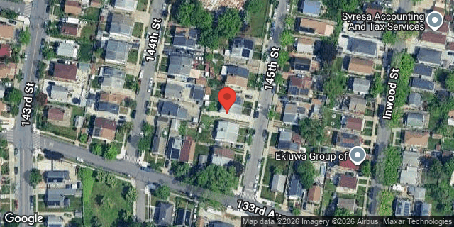 Aerial map of 130-36 145 STREET, Queens