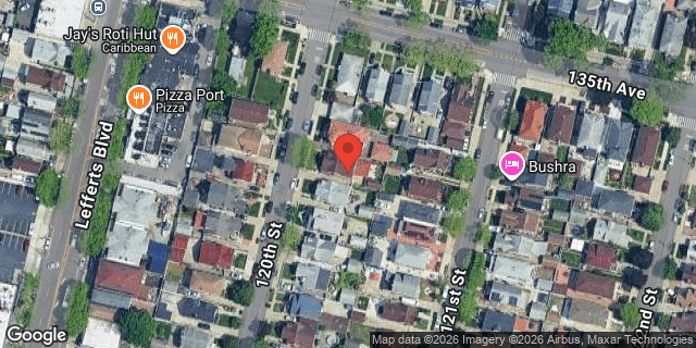 Aerial map of 135-15 120 STREET, Queens