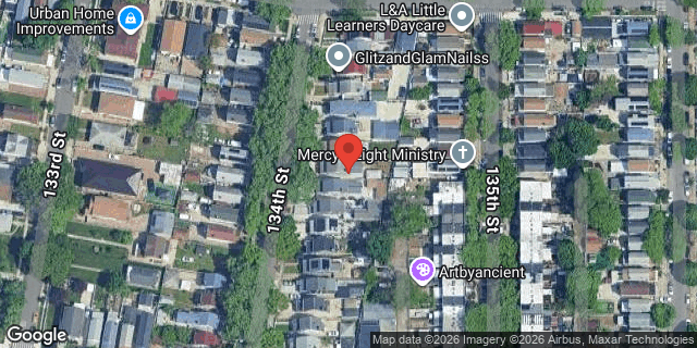 Aerial map of 131-21 134 STREET, Queens