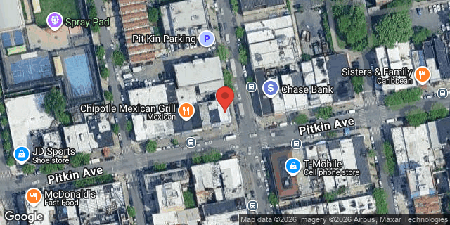 Aerial map of 1691 PITKIN AVENUE, Brooklyn