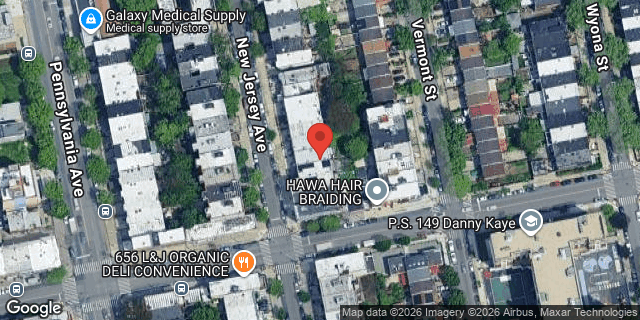 Aerial map of 391 NEW JERSEY AVENUE, Brooklyn