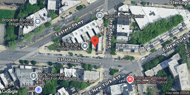 Aerial map of 1813 ST JOHNS PLACE, Brooklyn