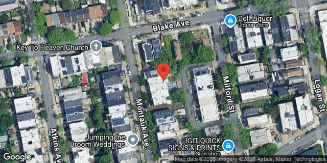 Aerial map of 341 MONTAUK AVENUE, Brooklyn