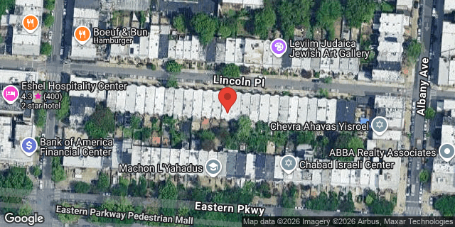 Aerial map of 1078 LINCOLN PLACE, Brooklyn