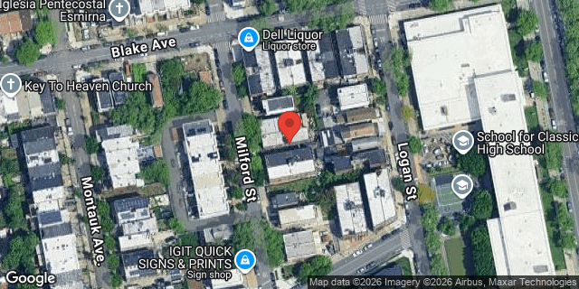 Aerial map of 365 MILFORD STREET, Brooklyn