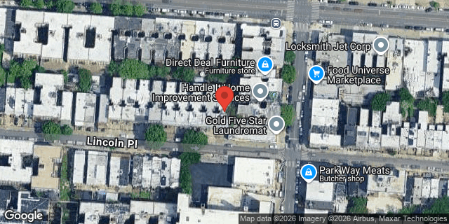 Aerial map of 1277 LINCOLN PLACE, Brooklyn