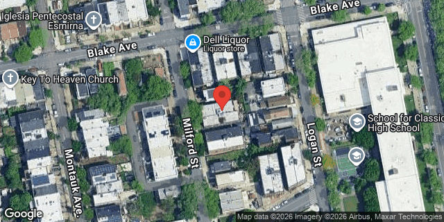 Aerial map of 363 MILFORD STREET, Brooklyn